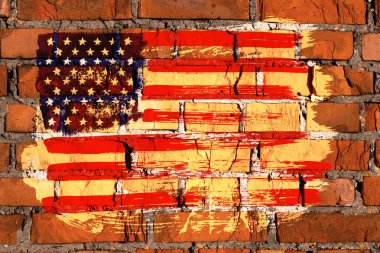 grunge tarzında eski Amerikan bayrağı arka plan