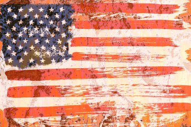 grunge tarzında eski Amerikan bayrağı arka plan