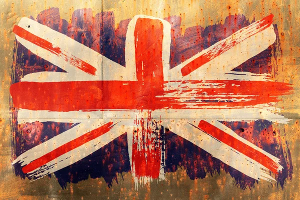 Pozadí staré britské vlajky ve stylu grunge — Stock fotografie