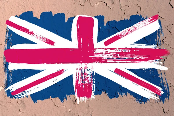 Achtergrond van oude Britse vlag in grunge stijl — Stockfoto