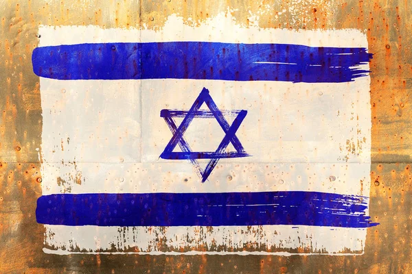 Sfondo dalla vecchia bandiera israeliana in stile grunge — Foto Stock