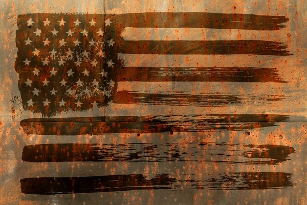Achtergrond van de oude Amerikaanse vlag in grunge stijl — Stockfoto