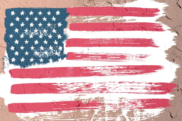 Background of the old American flag in grunge style — Stock Photo, Image