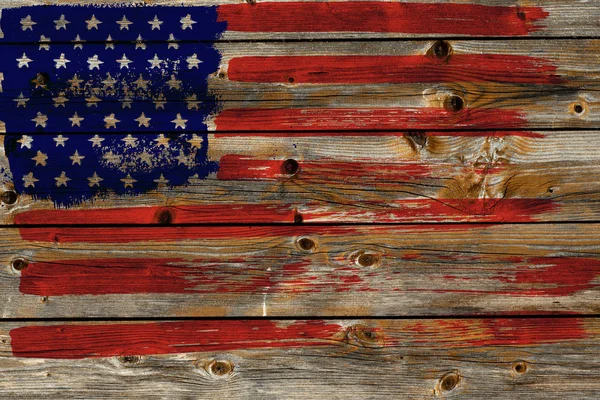 Fundo da antiga bandeira americana em estilo grunge — Fotografia de Stock