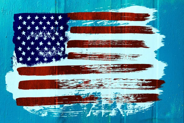 Fondo de la vieja bandera americana en estilo grunge — Foto de Stock