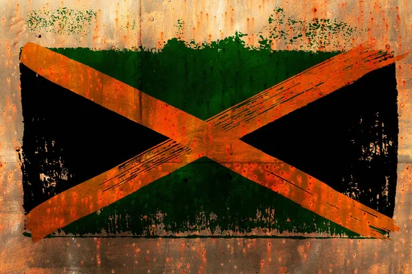 Fundo da antiga bandeira jamaicana em estilo grunge — Fotografia de Stock
