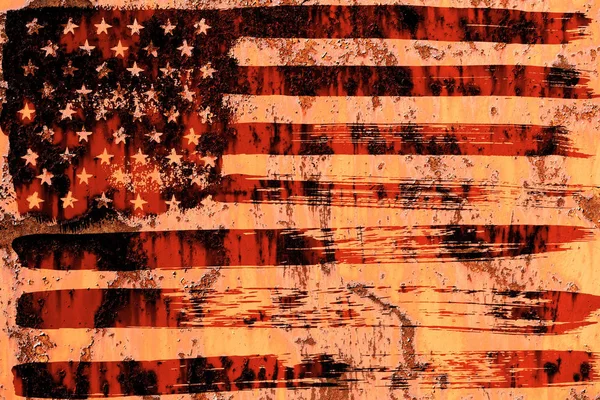 Fondo de la vieja bandera americana en estilo grunge —  Fotos de Stock