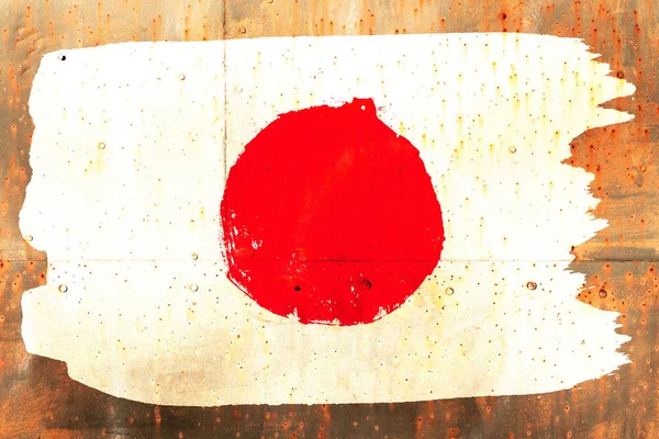 Fondo de la vieja bandera japonesa en estilo grunge — Foto de Stock