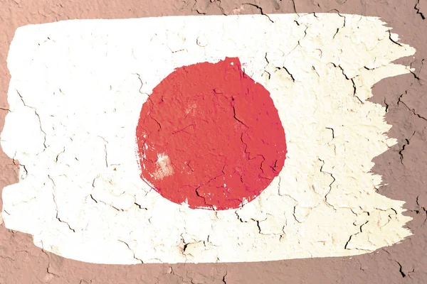 background from old Japanese flag in grunge style