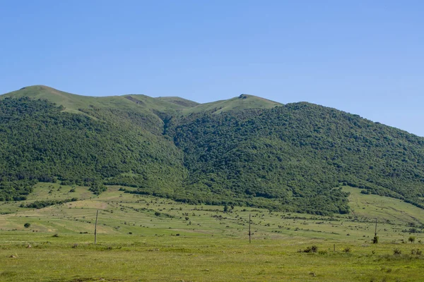 Green Hill mot den blå himlen på dagtid — Stockfoto