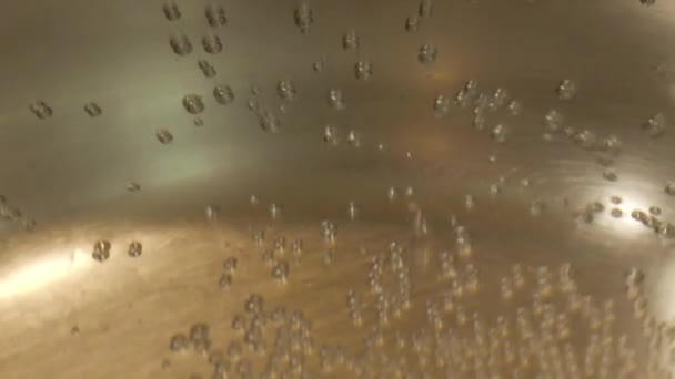 Water in the pot boils close up — Stock Video