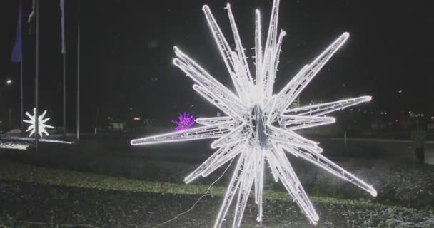 Año Nuevo decoración de la calle — Vídeos de Stock