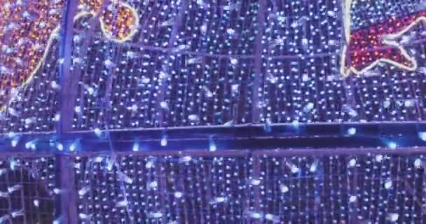 New year lights. City holiday illumination — Stock Video