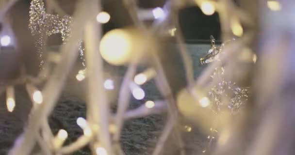 Гірлянда оленів новорічна вулична прикраса — стокове відео