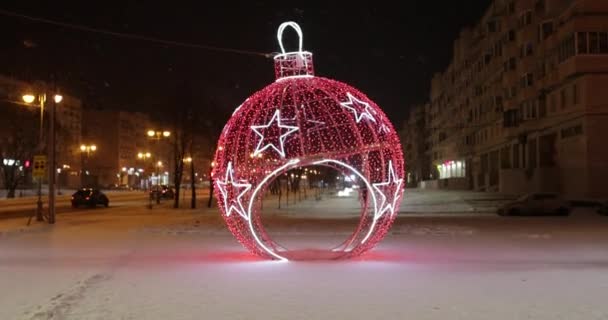 New Years straat decoratie — Stockvideo