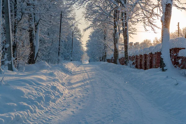 Kälte- und Winterlandschaften mit Schnee in Russland — Stockfoto