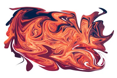 Beyaz arkaplanda renkli yatay ve soyut sıvı formu