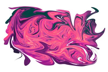 Beyaz arkaplanda renkli yatay ve soyut sıvı formu