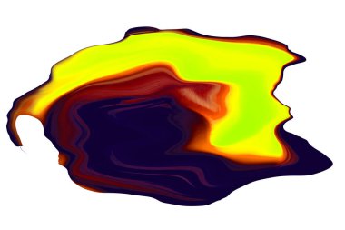 Beyaz arkaplanda renkli yatay ve soyut sıvı formu