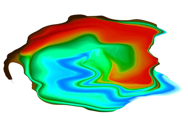 Красочная горизонтальная и абстрактная жидкая форма на белом фоне