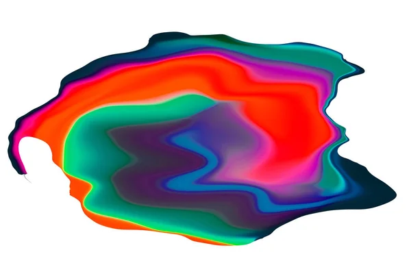 白色背景上色彩斑斓的横向和抽象液体形态 — 图库照片
