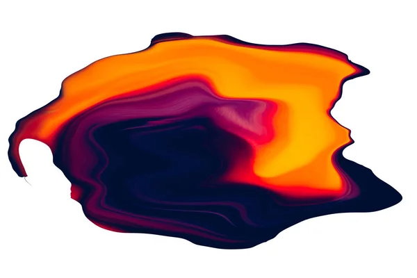 白色背景上色彩斑斓的横向和抽象液体形态 — 图库照片