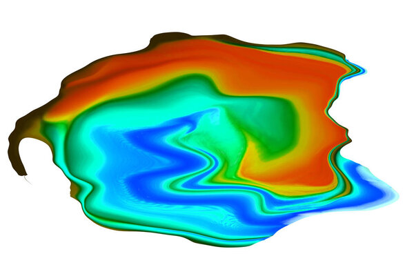 Красочная горизонтальная и абстрактная жидкая форма на белом фоне