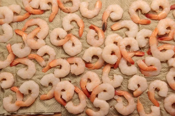 Tiger prawns peeled view from above — Stock Photo, Image
