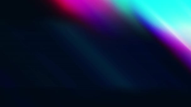Movimento diagonal abstrato de manchas coloridas brilhantes em um fundo escuro — Vídeo de Stock
