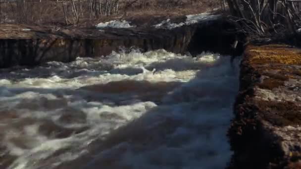 Caudal de agua potente en la descarga del depósito — Vídeo de stock