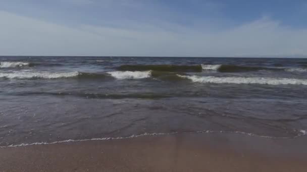 Praia do Mar Báltico em um dia ensolarado de verão — Vídeo de Stock