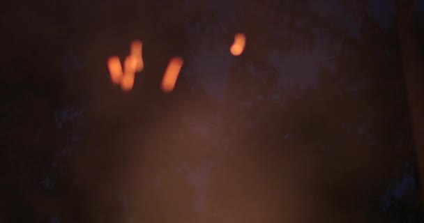 Étincelles du feu la nuit vidéo 4k — Video