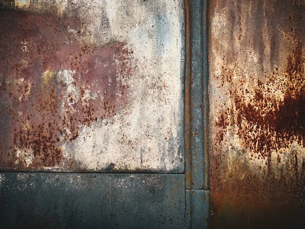 오래된 녹슨 박리 페인트 금속 빈 디자이너 배경 — 스톡 사진