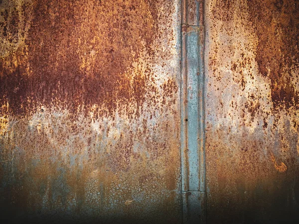 Vecchio arrugginimento con peeling vernice metallo vuoto designer sfondo — Foto Stock