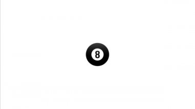 sekiz numarada çekilen bilardo topu doğrudan ekranın ortasına uçar