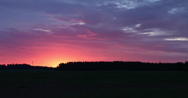 Piękny zachód słońca w Rosji i przyrody wideo 4K — Wideo stockowe