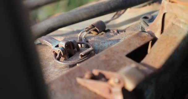 Old and rusty machine parts video 4k — Stock Video