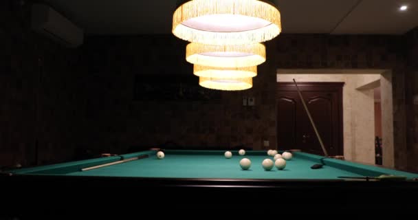 Included billiard table lamps that hang down — Stock Video