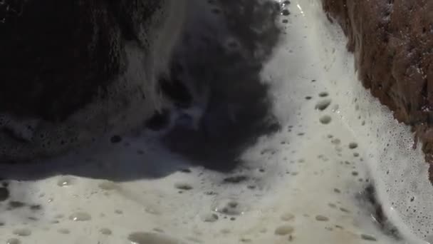 Ondas lavar as pedras na costa do Mar Báltico em um dia ventoso de verão — Vídeo de Stock