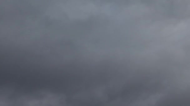 Grandes nubes de trueno gris se mueven rápidamente a través del cielo timelapse video — Vídeos de Stock