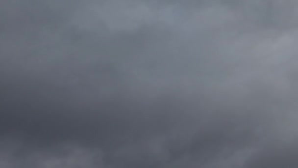 Grandes nubes de trueno gris se mueven rápidamente a través del cielo timelapse video — Vídeo de stock