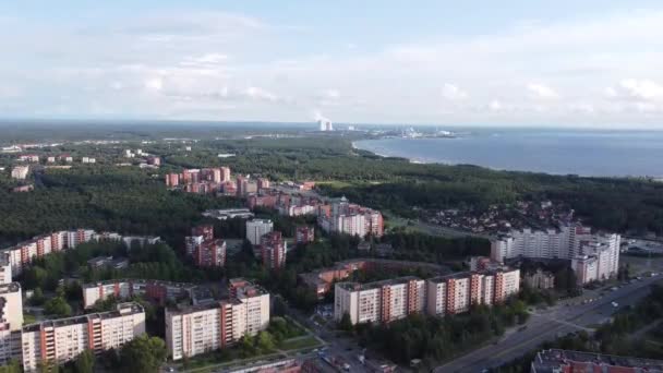 Сосновый бор, Ленинградская область, Россия. Авиационное видео — стоковое видео
