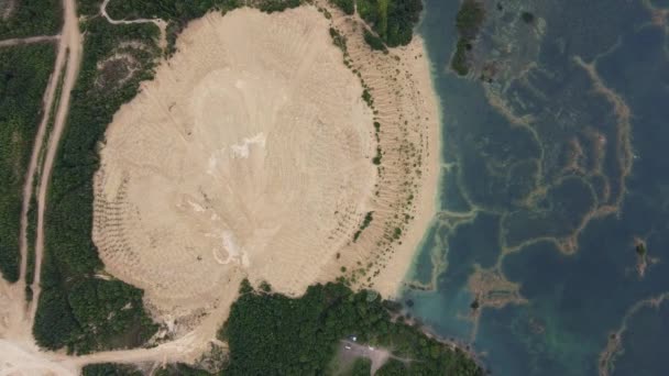 Old flooded sand pit aerial video — Stock Video