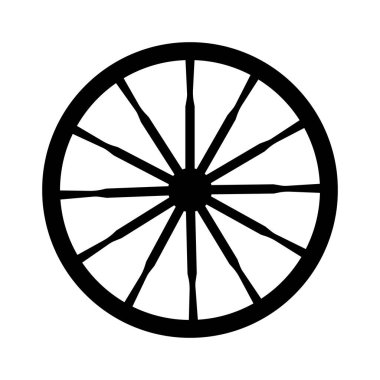 Eski bir vagon tekerleğinin vektör silueti