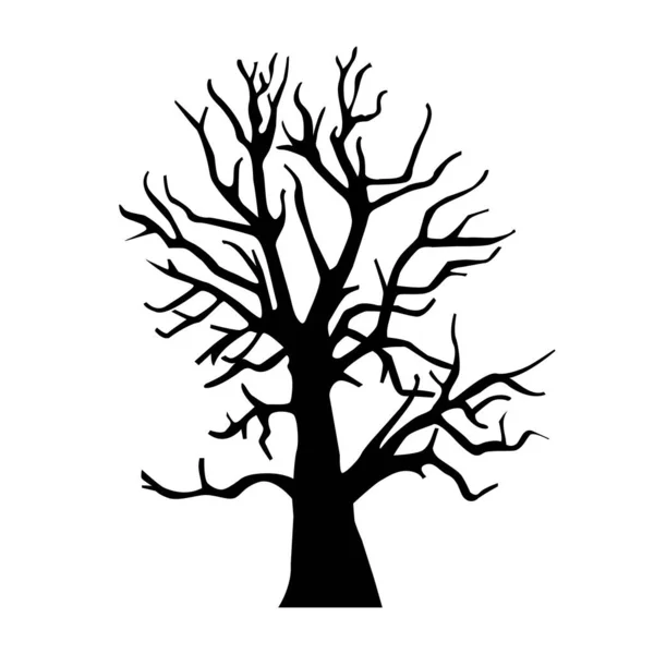 Silhuett gammalt torrt trä — Stock vektor
