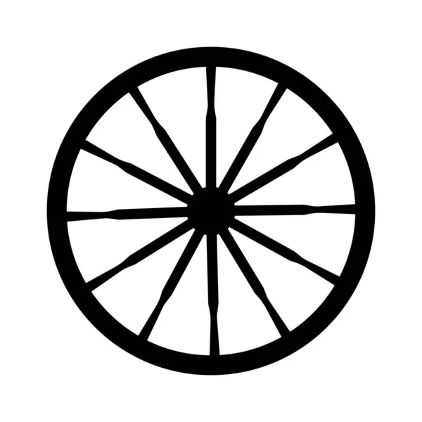 Vektor silhuett av en gammal vintage vagnshjul — Stock vektor