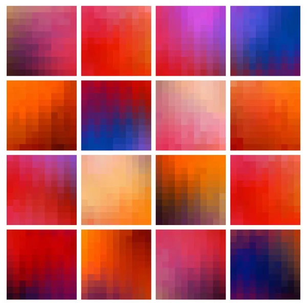 Colored pixel backgrounds — Stock Vector