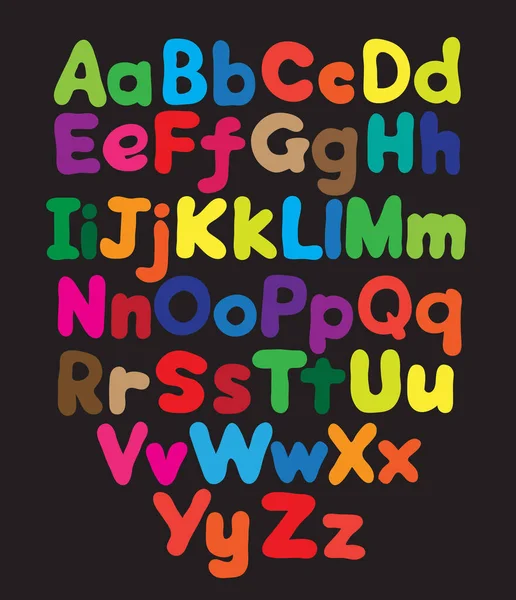 Bublina abecedy barevná ruční kresba — Stockový vektor