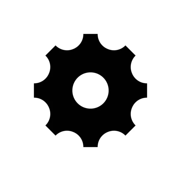 Jednoduchá černá převodovka vektor ikona na bílém izolovaném pozadí — Stockový vektor