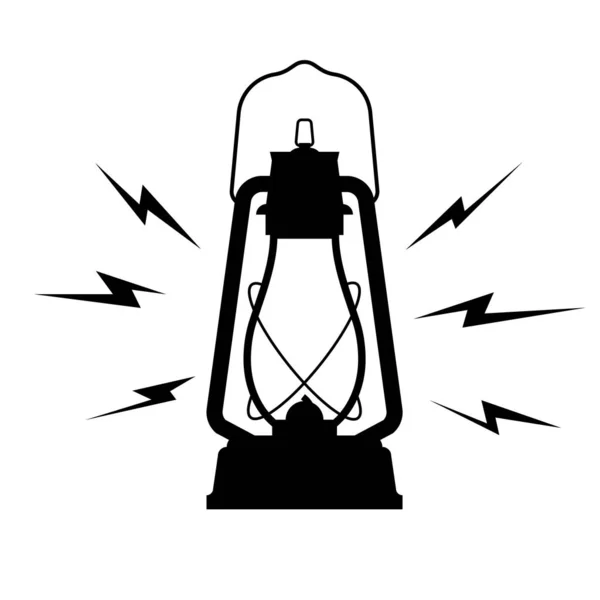 Icono de linterna de queroseno vintage sobre un fondo blanco aislado — Vector de stock
